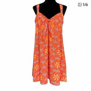 Anthropologie orange and yellow Patterned Dress
